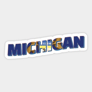 Michigan vintage style retro souvenir Sticker